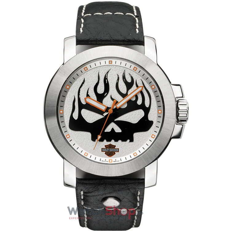 Ceas Harley-Davidson Original Barbatesc Sport Argintiu STRAP 76A137 Quartz cu Comanda Online