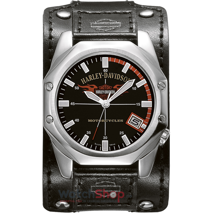 Ceas Harley-Davidson Original Barbatesc Sport Negru STRAP 76B146 Quartz cu Comanda Online