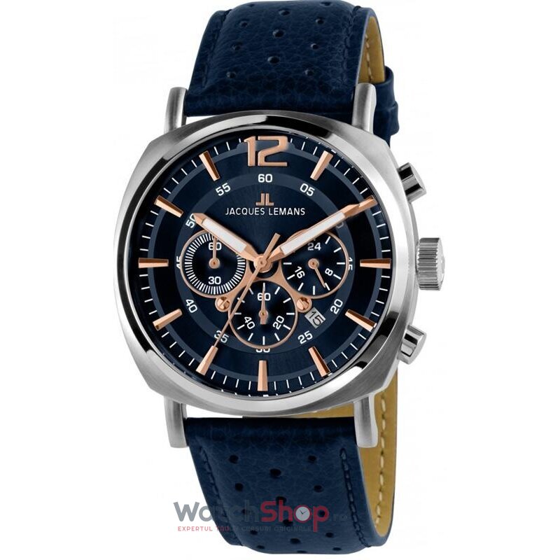 Ceas Jacques Lemans Original Barbatesc Casual-Sport Albastru inchis LUGANO 1-1645I Quartz cu Comanda Online