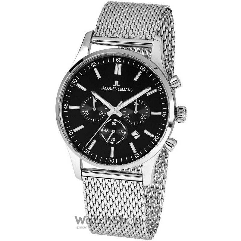 Ceas Jacques Lemans Original Barbatesc Elegant Negru LONDON 1-2025F Cronograf Quartz cu Comanda Online