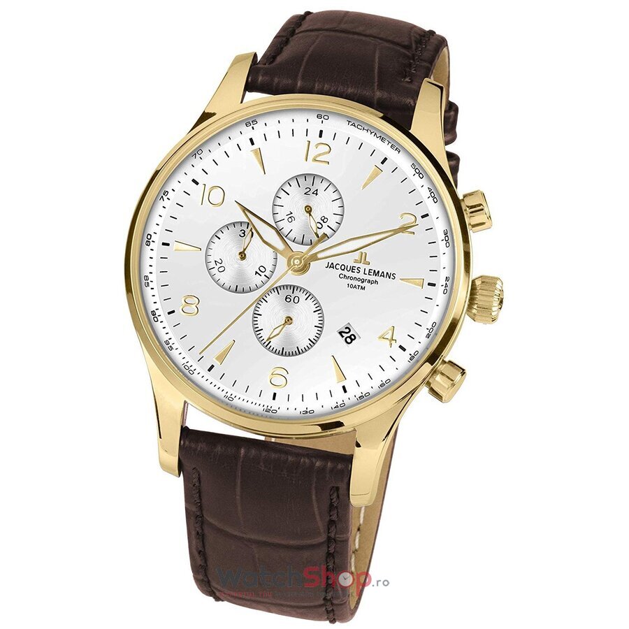 Ceas Jacques Lemans Original Barbatesc Sport Argintiu London 1-1844ZD Chronograph Quartz cu Comanda Online