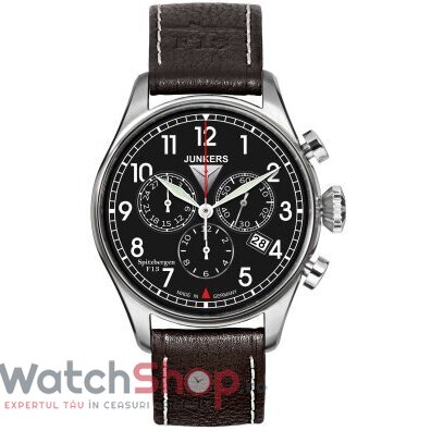 Ceas Junkers Original Barbatesc Casual Negru SPITZBERGEN F13 6186-2 Cronograf Quartz cu Comanda Online