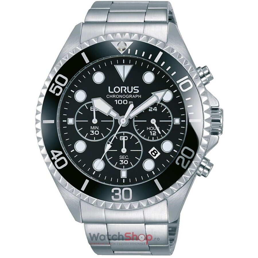 Ceas Lorus by Seiko Original Barbatesc Casual Negru S RT319GX9 Chronograph 45mm 10ATM Quartz cu Comanda Online