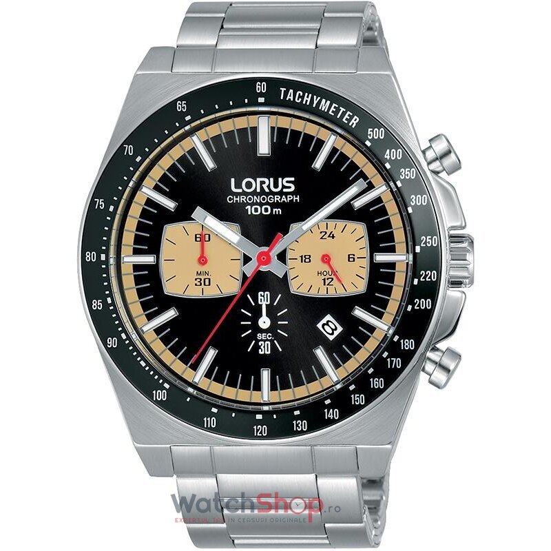 Ceas Lorus by Seiko Original Barbatesc Sport Negru RT351GX9 Cronograf Quartz cu Comanda Online