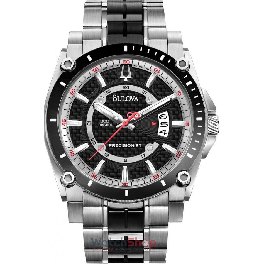 Ceas Lux Bulova Barbatesc PRECISIONIST 98B180 Champlain Negru Quartz Original cu Comanda Online