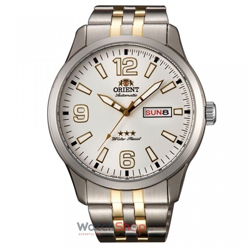 Ceas Orient Original Barbatesc Casual Alb THREE STAR RA-AB0006S19B Automatic cu Comanda Online