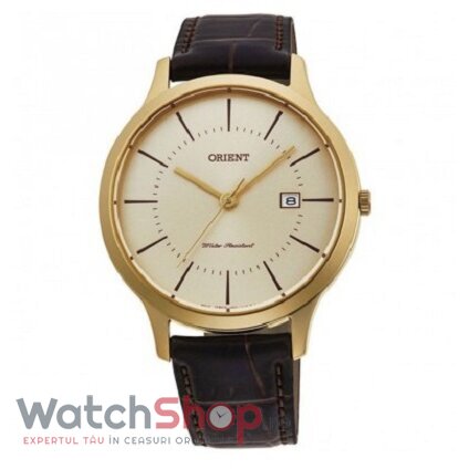 Ceas Orient Original Barbatesc Clasic Auriu CONTEMPORARY RF-QD0003G10B Quartz cu Comanda Online