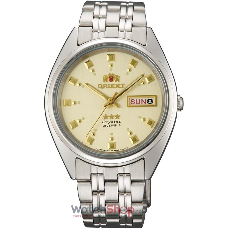 Ceas Orient Original Barbatesc Elegant Auriu THREE STAR FAB00009C9 Automatic cu Comanda Online