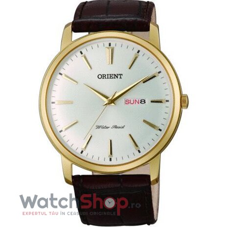 Ceas Orient Original Barbatesc Elegant Crem DESIGN UG1R001W Modern Styling Quartz cu Comanda Online