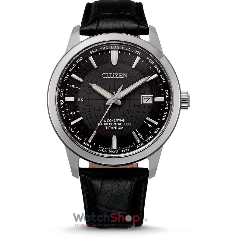 Ceas Original Citizen Elegant Negru SUPER TITANIUM CB0190-17E Radio Controlled pentru Barbati cu Comanda Online