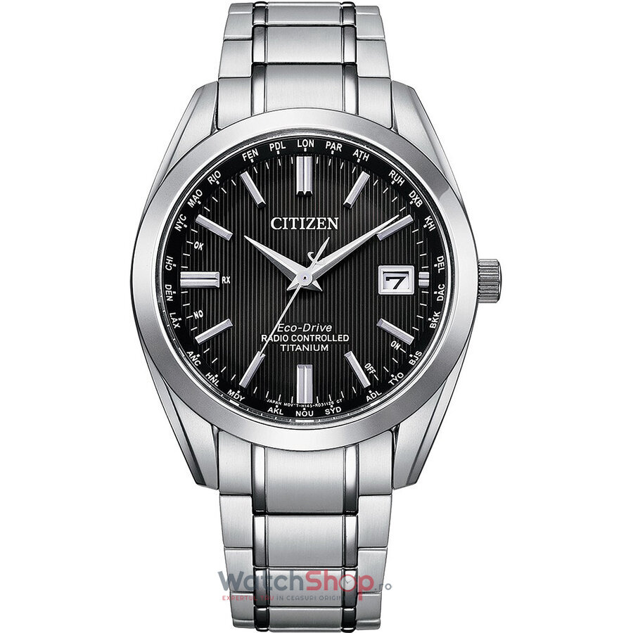 Ceas Original Citizen Elegant Negru TITANIUM CB0260-81E Radio Controlled pentru Barbati cu Comanda Online