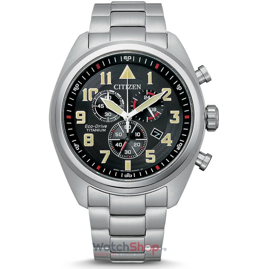 Ceas Original Citizen Sport Negru SUPER TITANIUM AT2480-81E Chronograph pentru Barbati cu Comanda Online