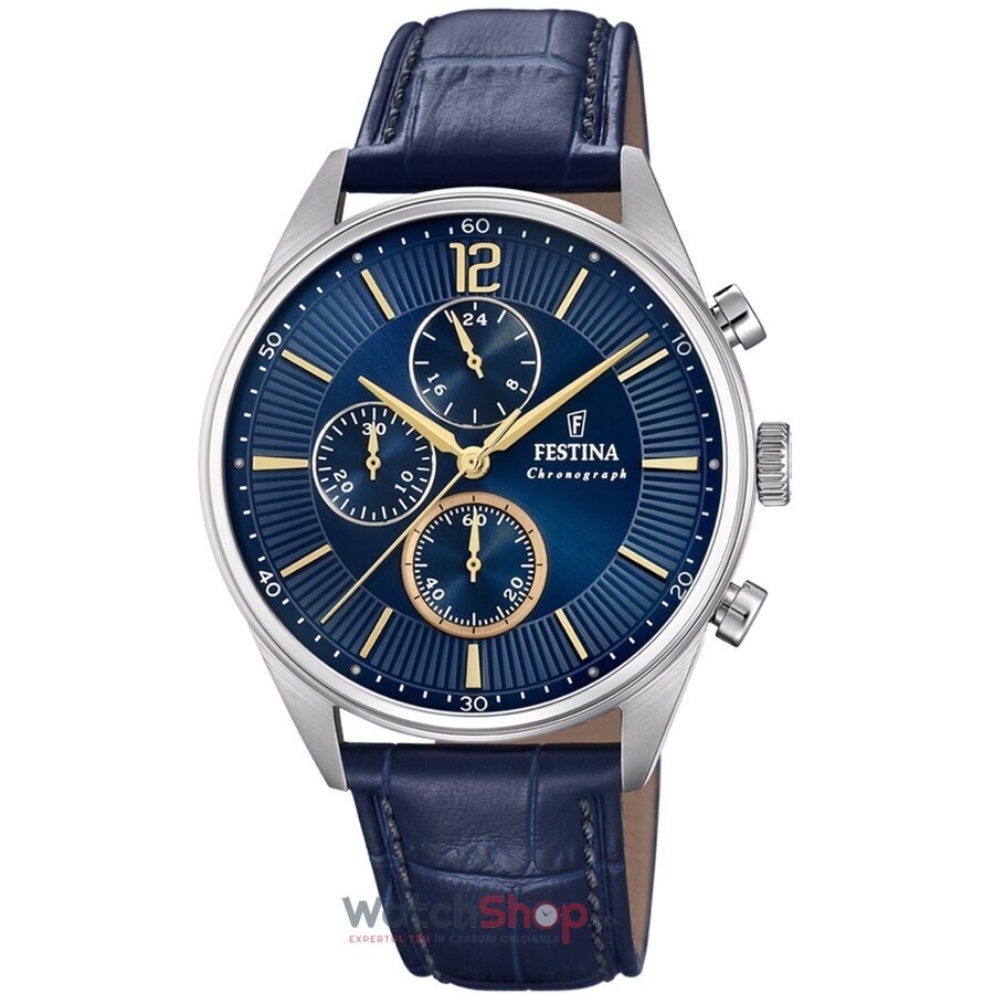 Ceas Original Festina Sport Albastru Timeless F20286/3 Cronograf pentru Barbati cu Comanda Online