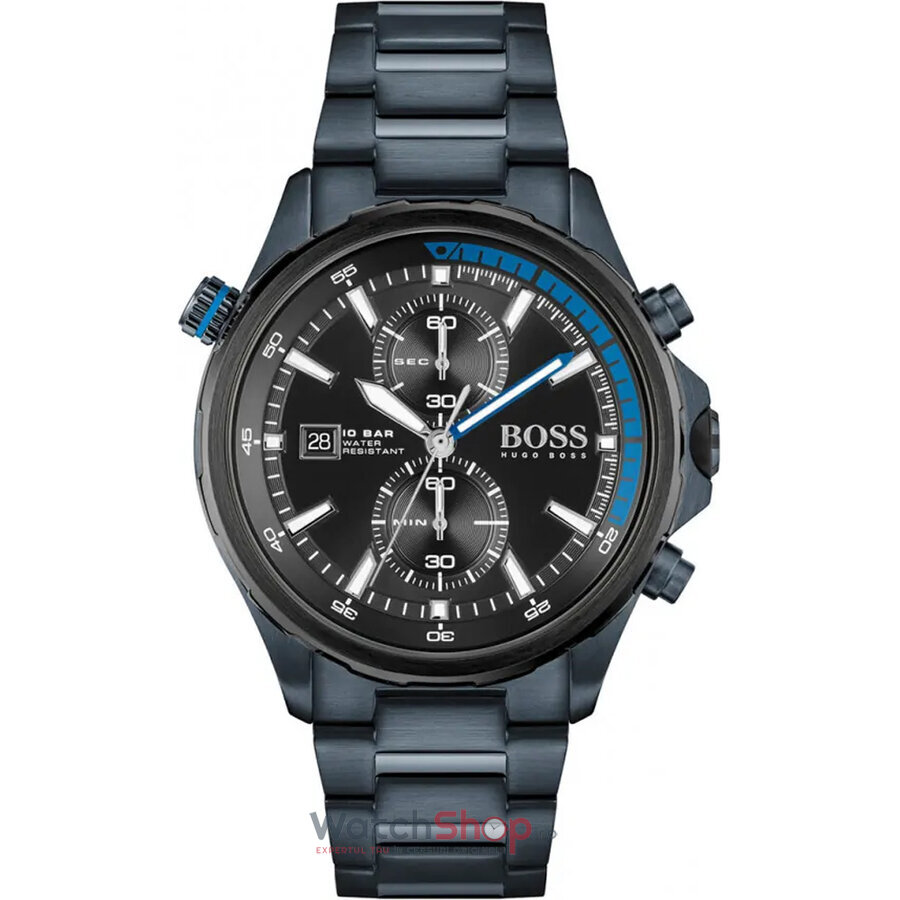 Ceas Original Hugo Boss Casual Negru GLOBETROTTER 1513824 CHRONO pentru Barbati cu Comanda Online