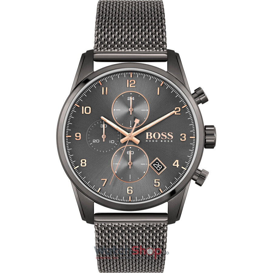 Ceas Original Hugo Boss Casual Negru SKYMASTER 1513837 pentru Barbati cu Comanda Online