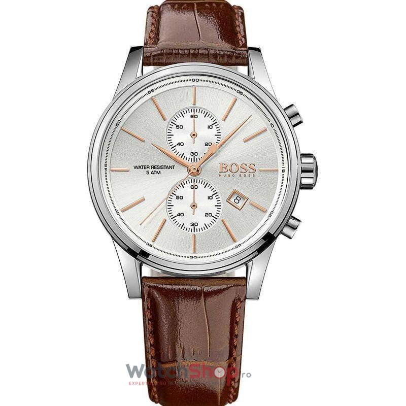 Ceas Original Hugo Boss Casual-Sport Argintiu S 1513280 Jet Chronograph pentru Barbati cu Comanda Online