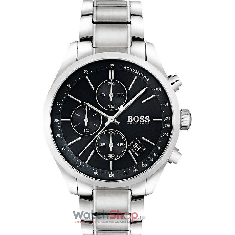 Ceas Original Hugo Boss Casual-Sport Negru GRAND-PRIX 1513477 Chronograph pentru Barbati cu Comanda Online