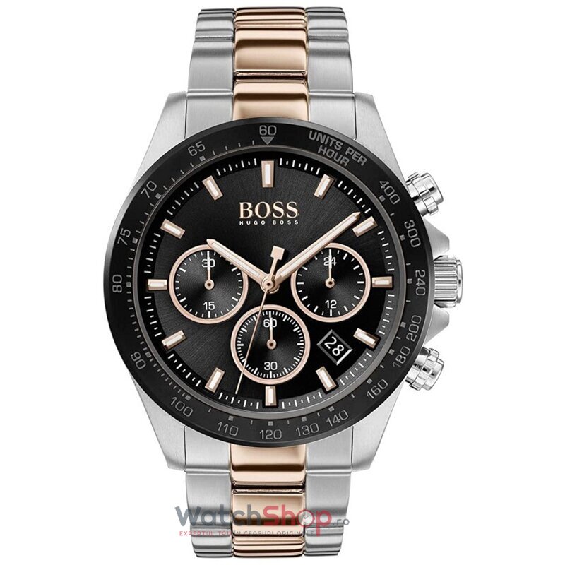 Ceas Original Hugo Boss Clasic Negru HERO 1513757 Cronograf pentru Barbati cu Comanda Online