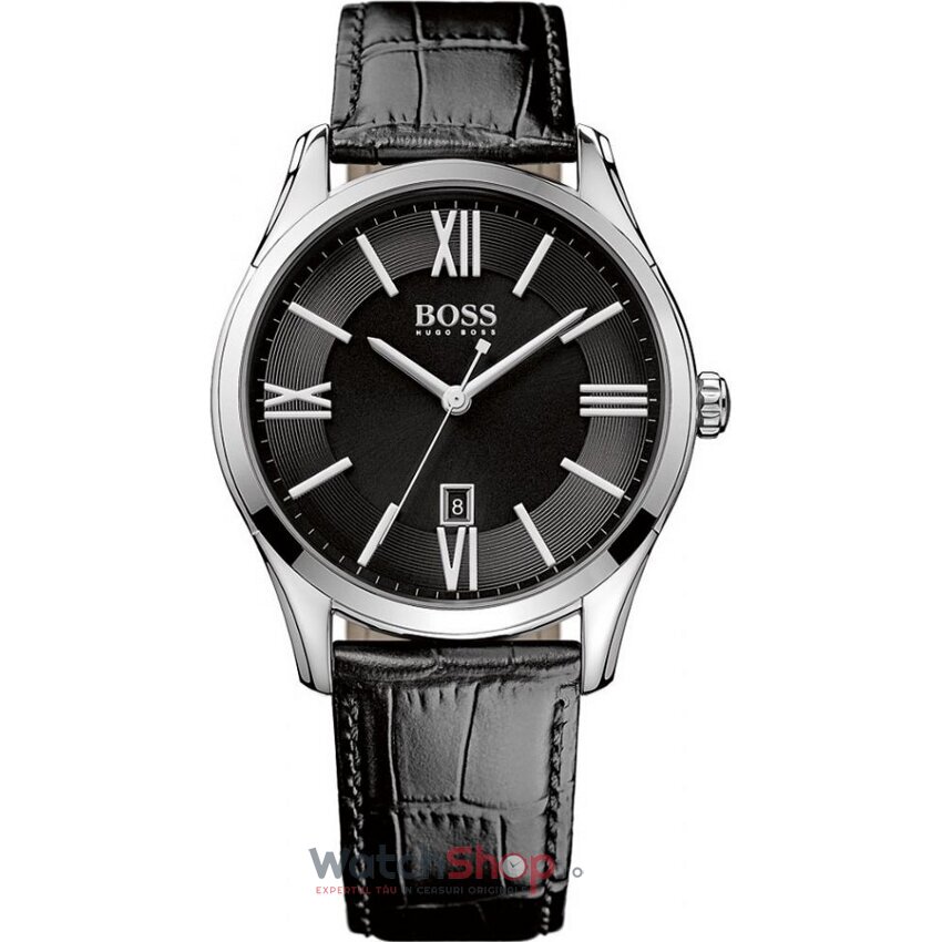 Ceas Original Hugo Boss Elegant Negru AMBASSADOR 1513022 pentru Barbati cu Comanda Online