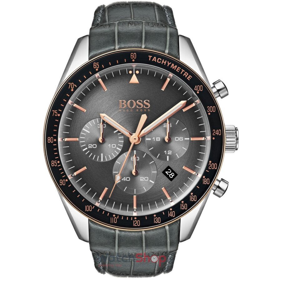 Ceas Original Hugo Boss Sport Gri metalizat Trophy 1513628 Cronograf pentru Barbati cu Comanda Online