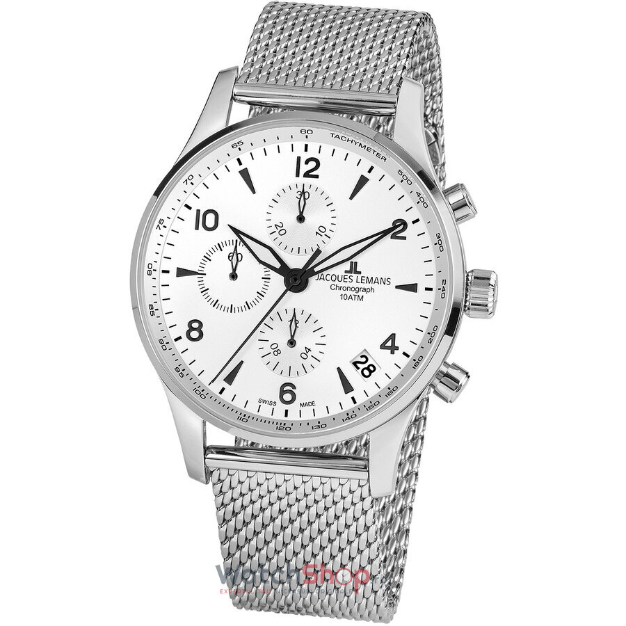 Ceas Original Jacques Lemans Casual Alb LONDON 1-1935E pentru Barbati cu Comanda Online