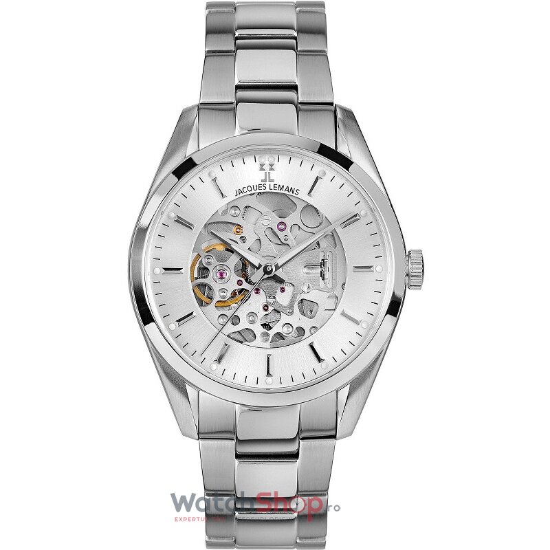 Ceas Original Jacques Lemans Casual Argintiu DERBY 1-2087F pentru Barbati cu Comanda Online