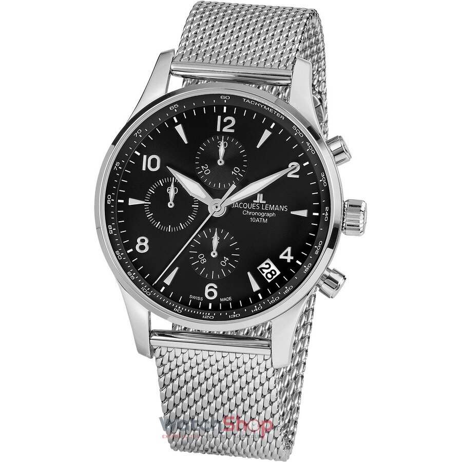 Ceas Original Jacques Lemans Casual Negru LONDON 1-1935D pentru Barbati cu Comanda Online