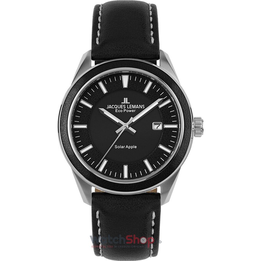 Ceas Original Jacques Lemans Clasic Negru ECO POWER APPLE 1-2116A pentru Barbati cu Comanda Online