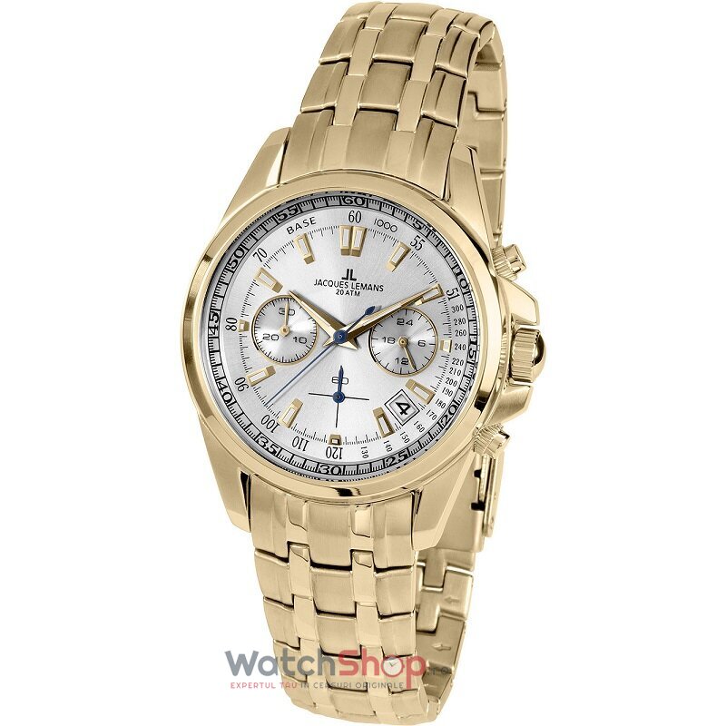 Ceas Original Jacques Lemans Elegant Argintiu LIVERPOOL 1-1830H Cronograf pentru Barbati cu Comanda Online