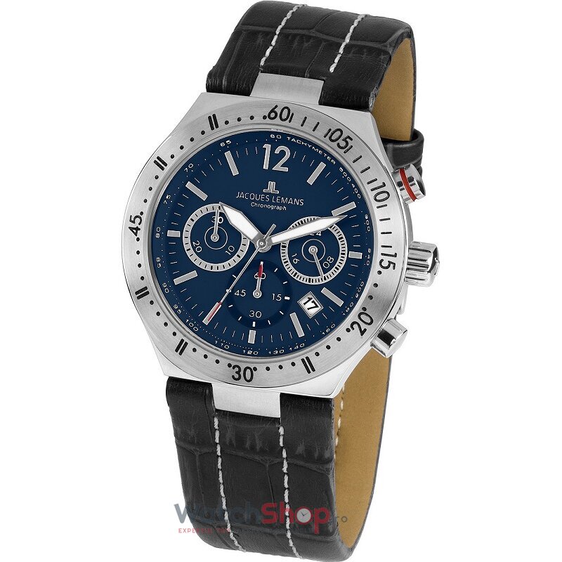 Ceas Original Jacques Lemans Sport Albastru DOVER 1-1837C Cronograf pentru Barbati cu Comanda Online