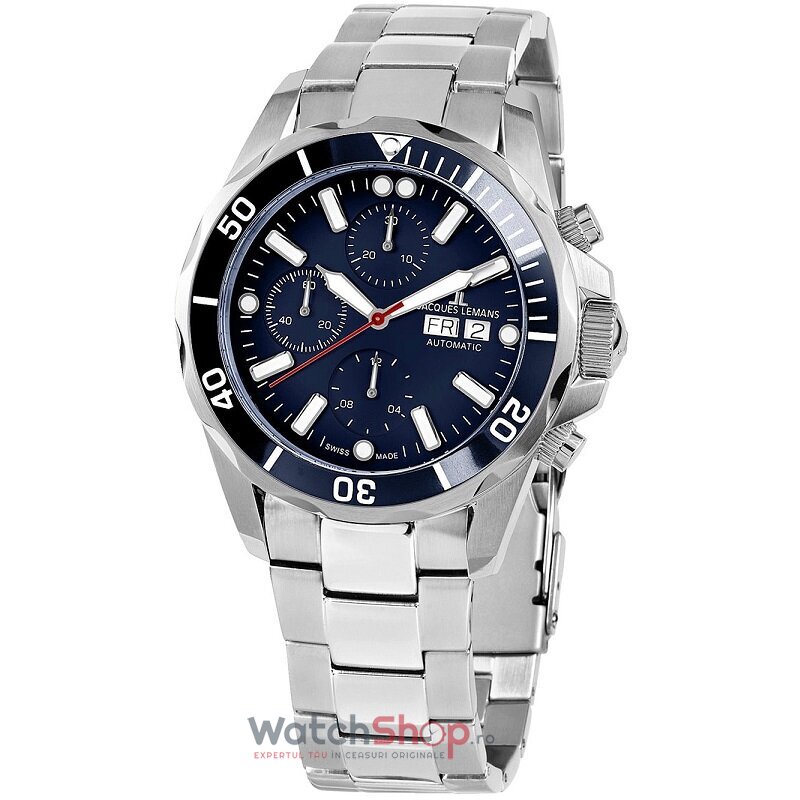 Ceas Original Jacques Lemans Sport Albastru LIVERPOOL 1-1926G Cronograf pentru Barbati cu Comanda Online