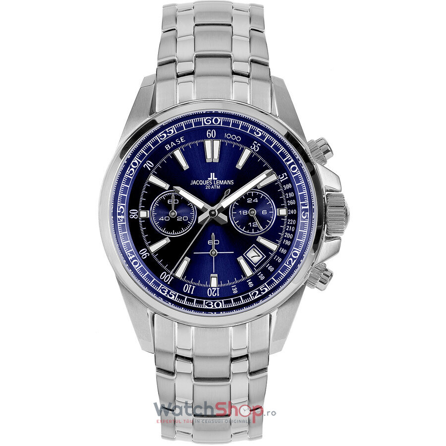 Ceas Original Jacques Lemans Sport Albastru LIVERPOOL 1-2117K Cronograf pentru Barbati cu Comanda Online