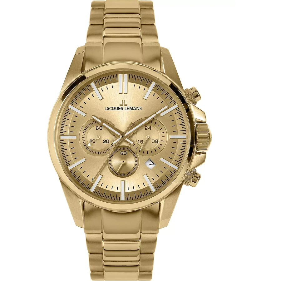 Ceas Original Jacques Lemans Sport Auriu LIVERPOOL 1-2119I Cronograf pentru Barbati cu Comanda Online