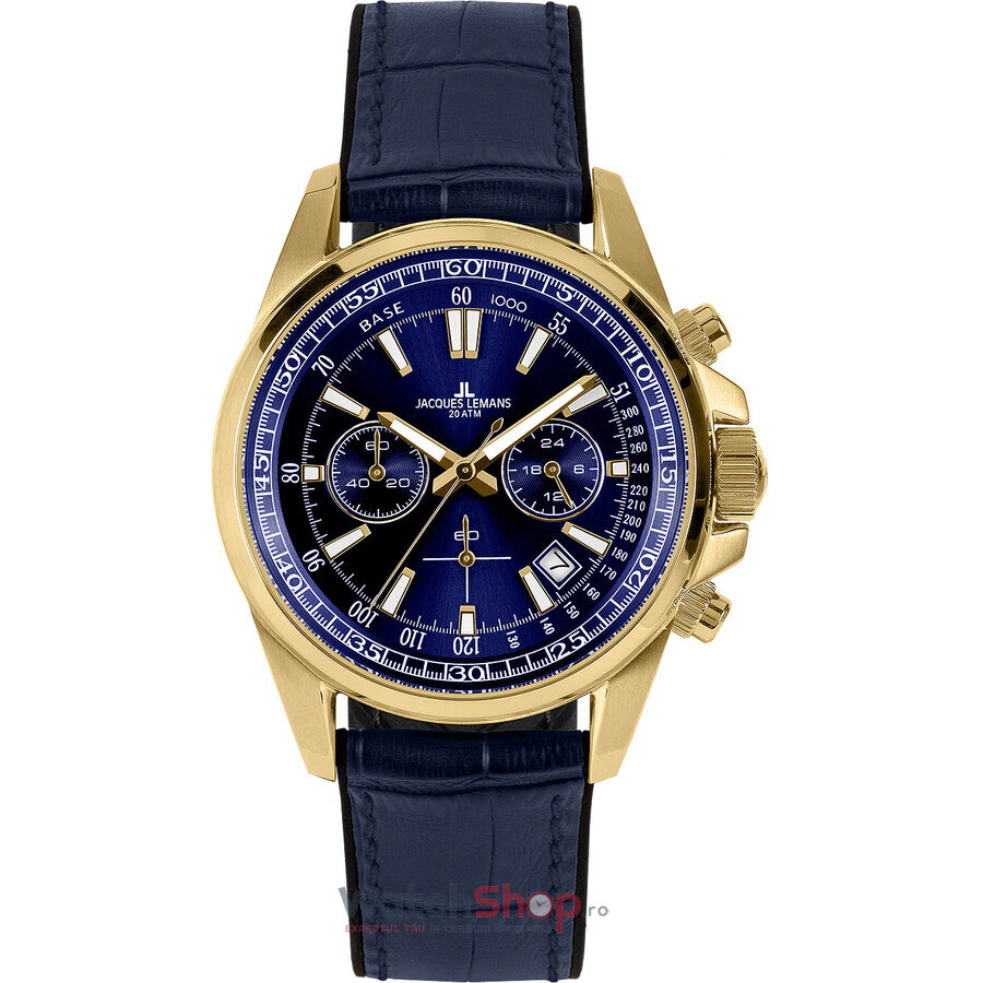 Ceas Original Jacques Lemans Sport Bleumarin LIVERPOOL 1-2117G Cronograf pentru Barbati cu Comanda Online