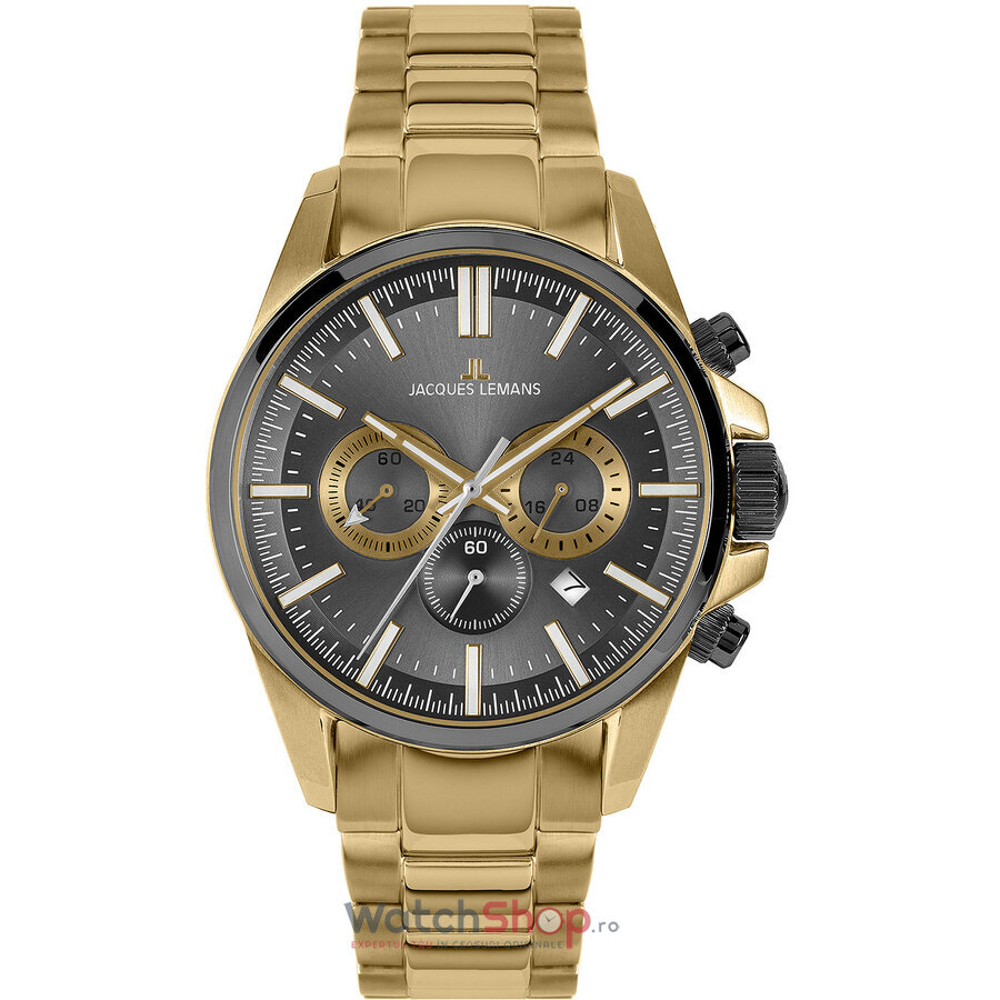 Ceas Original Jacques Lemans Sport Gri LIVERPOOL 1-2119H Cronograf pentru Barbati cu Comanda Online