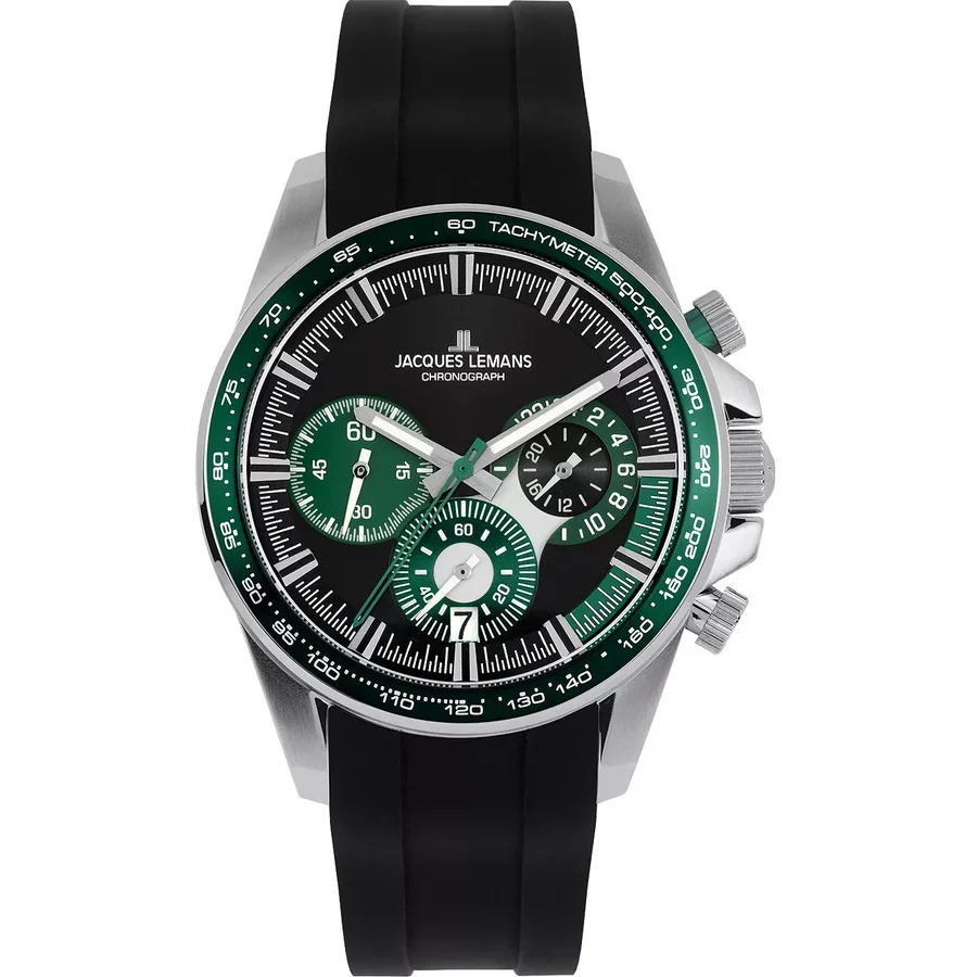 Ceas Original Jacques Lemans Sport Negru LIVERPOOL 1-2127C Cronograf pentru Barbati cu Comanda Online