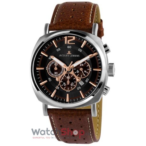 Ceas Original Jacques Lemans Sport Negru LUGANO 1-1645K pentru Barbati cu Comanda Online