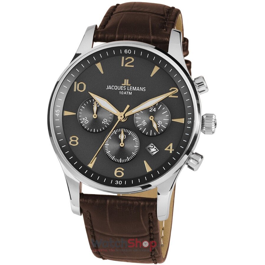 Ceas Original Jacques Lemans Sport Negru London 1-1654ZJ Chronograph pentru Barbati cu Comanda Online