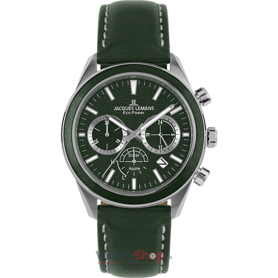 Ceas Original Jacques Lemans Sport Verde ECO POWER APPLE 1-2115D pentru Barbati cu Comanda Online