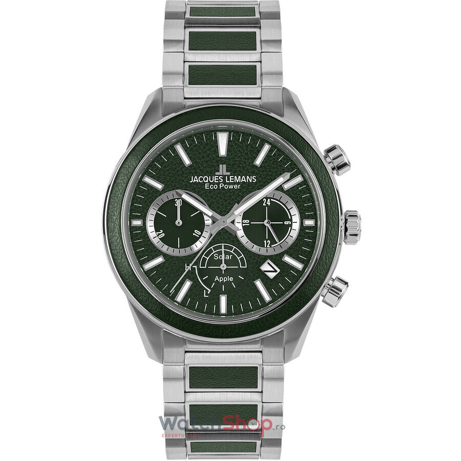 Ceas Original Jacques Lemans Sport Verde ECO POWER APPLE 1-2115G pentru Barbati cu Comanda Online