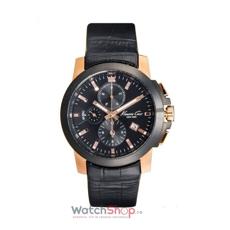 Ceas Original Kenneth Cole Casual Negru IKC1816 Cronograf pentru Barbati cu Comanda Online