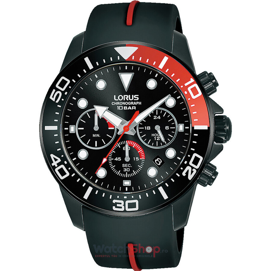 Ceas Original Lorus Sport Negru CHRONO RT347JX9 pentru Barbati cu Comanda Online