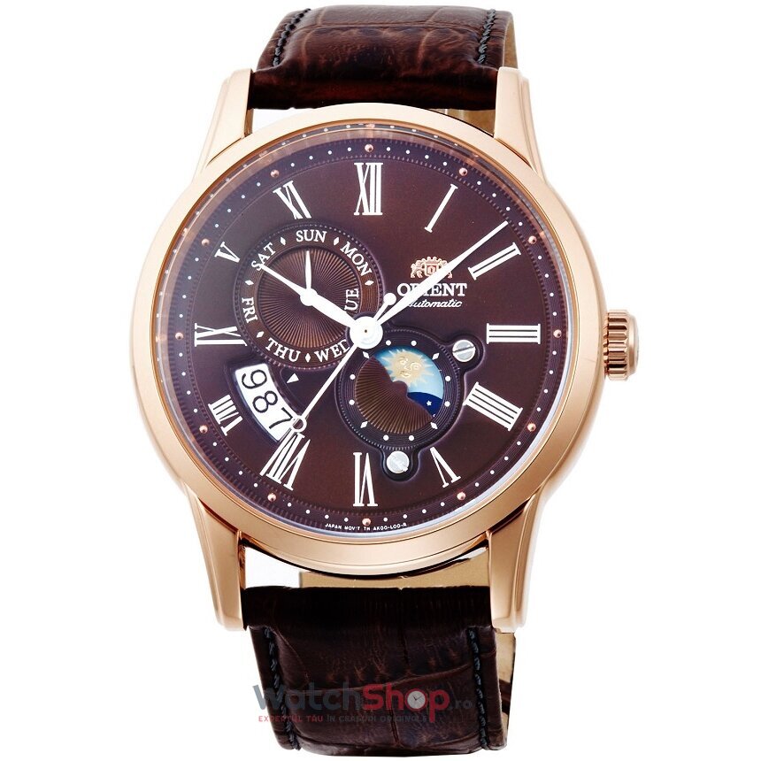 Ceas Original Orient Casual Maro SUN AND MOON RA-AK0009T10B pentru Barbati cu Comanda Online