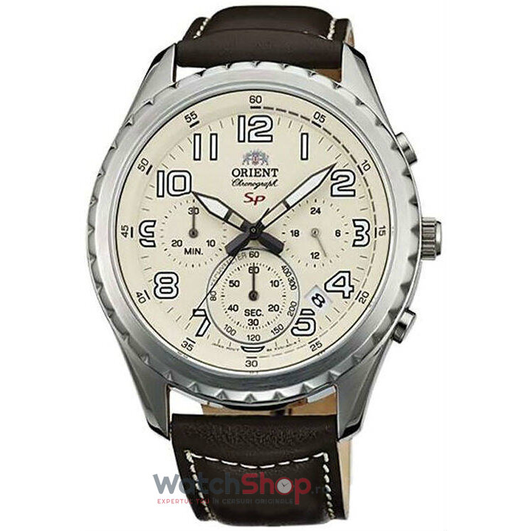 Ceas Original Orient Casual-Sport Crem Y FKV01005Y0 Cronograf pentru Barbati cu Comanda Online