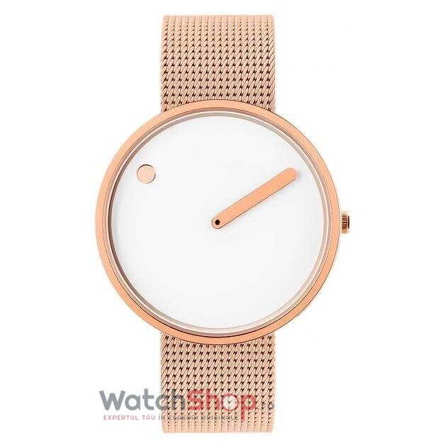 Ceas Original PICTO Casual Alb 43383-1120 Steel Mesh 40mm pentru Barbati cu Comanda Online