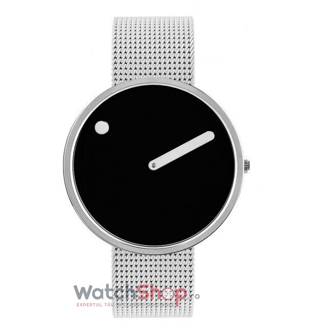 Ceas Original PICTO Casual Negru 43370-0820 Steel Mesh 40mm pentru Barbati cu Comanda Online