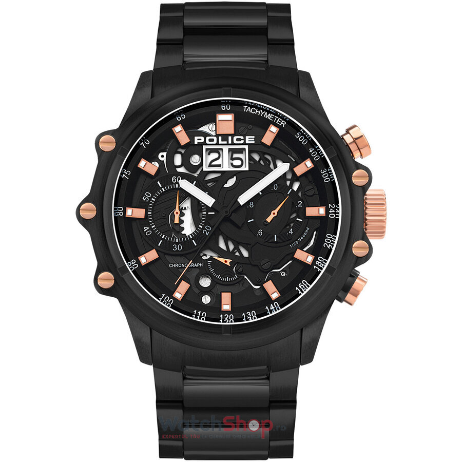 Ceas Original Police Casual Negru LUANG PL16018JSB.02M Luang Cronograf pentru Barbati cu Comanda Online