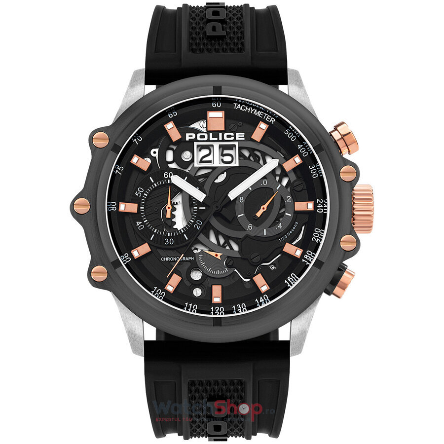 Ceas Original Police Casual Negru LUANG PL16018JSTU.13P Cronograf pentru Barbati cu Comanda Online