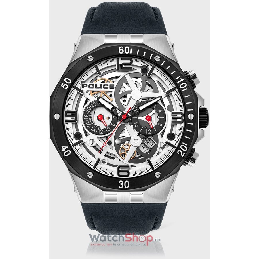 Ceas Original Police Elegant Alb RIZAL PL16065JSTB/04 pentru Barbati cu Comanda Online