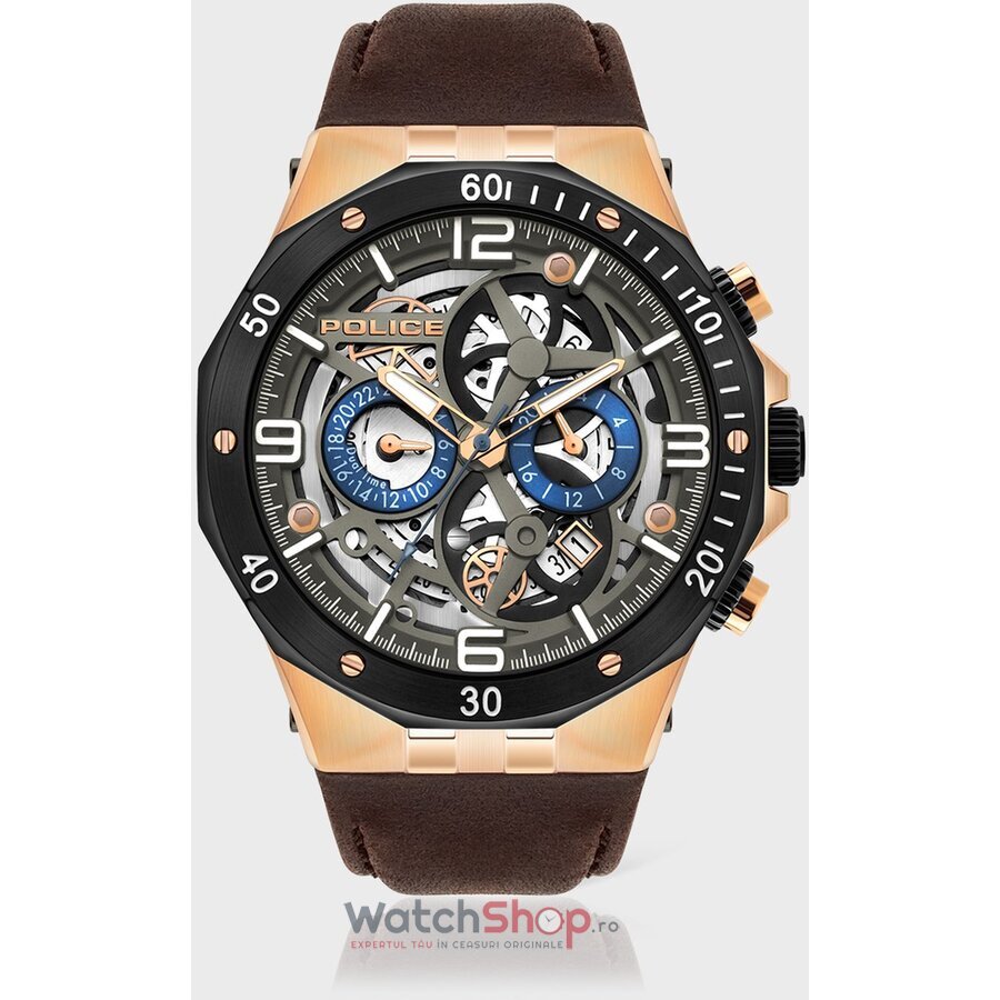 Ceas Original Police Elegant Gri RIZAL PL16065JSRB/61 pentru Barbati cu Comanda Online